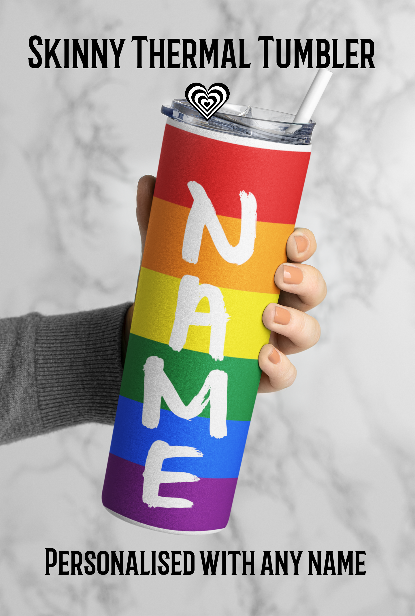 LGBTQ Thermal Skinny Tumbler