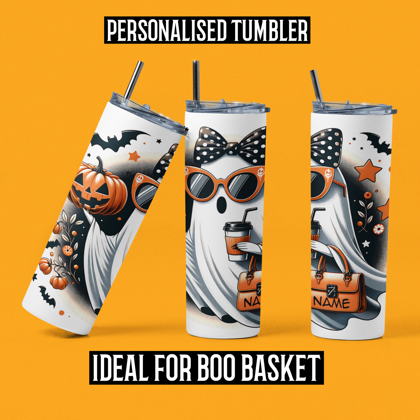 Boo basket thermal tumbler from naughty card