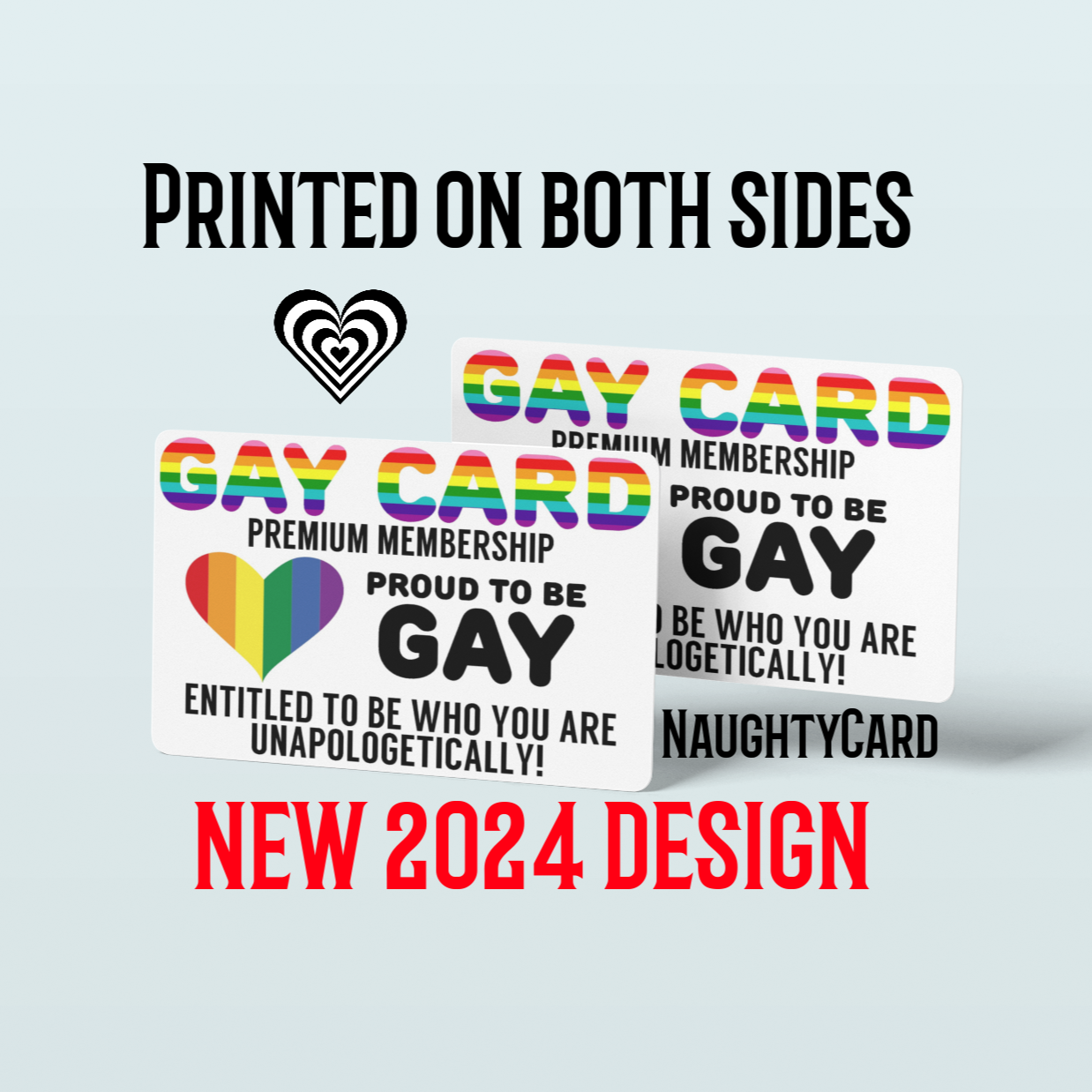 New 2024 Gay Card on a plain background