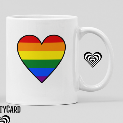 Side view of gay pride mug from naughtycard