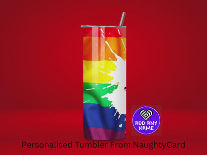 Pride Flag Thermal Skinny Tumbler Personalised