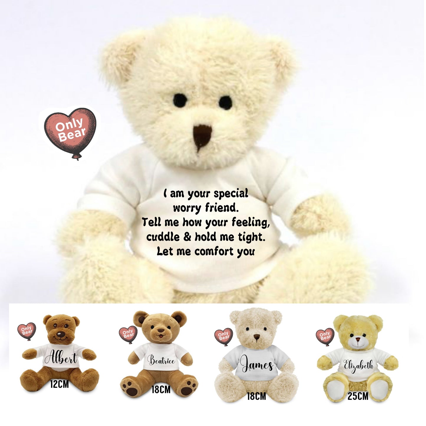 worry friend from Only Bear - teddy Bear for adults and children