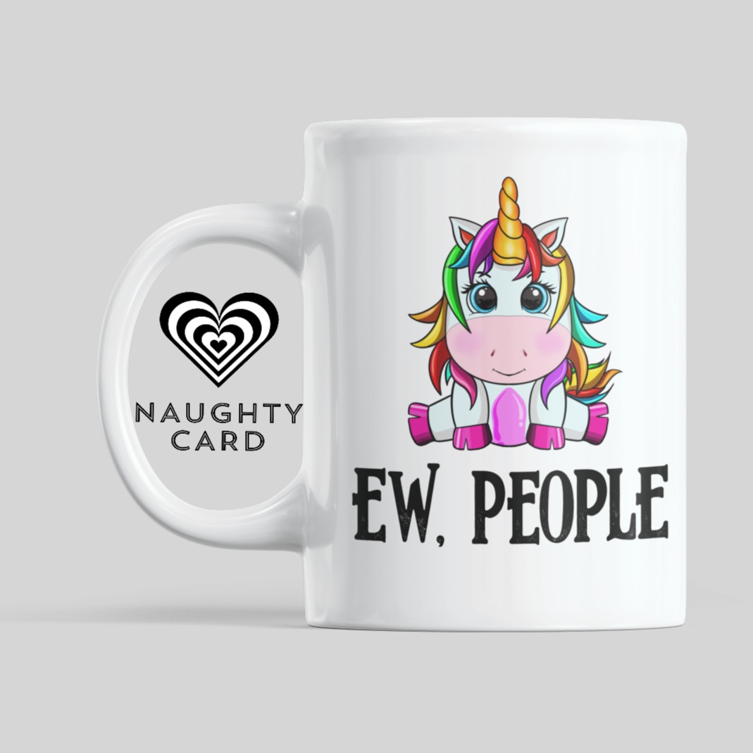 Ew. People Funny Unicorn mug from NaughtyCard. Designed for adults this is the perfect office birthday gift. Leaving Gift and ideal for secret santa