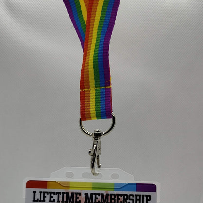 Gay Rainbow Lanyard with Card Holder From Naughty Card